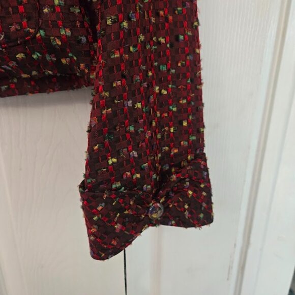 Vintage Bergamo burgundy textured blazer Size 6 NWT - Picture 5 of 8
